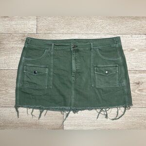 Aerie Olive Green Denim Skirt